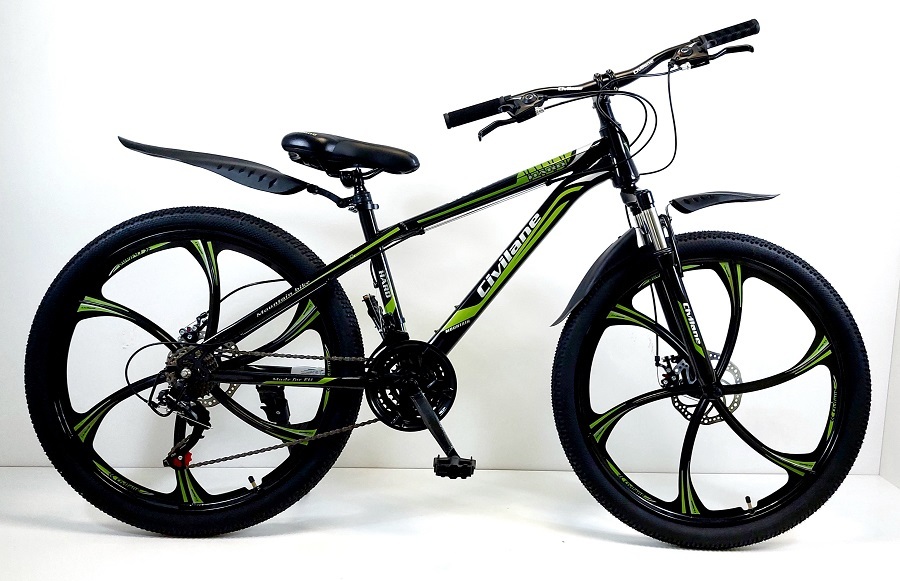 Велосипед 26" ТМ Civilane, HARD MD (литые диски), рама 15" BLACK/GREEN